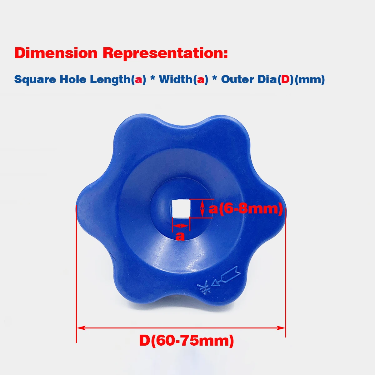 Manopola dell\'interruttore della valvola della maniglia del foro quadrato del fiore di prugna/maniglia esagonale della stella/volantino di plastica