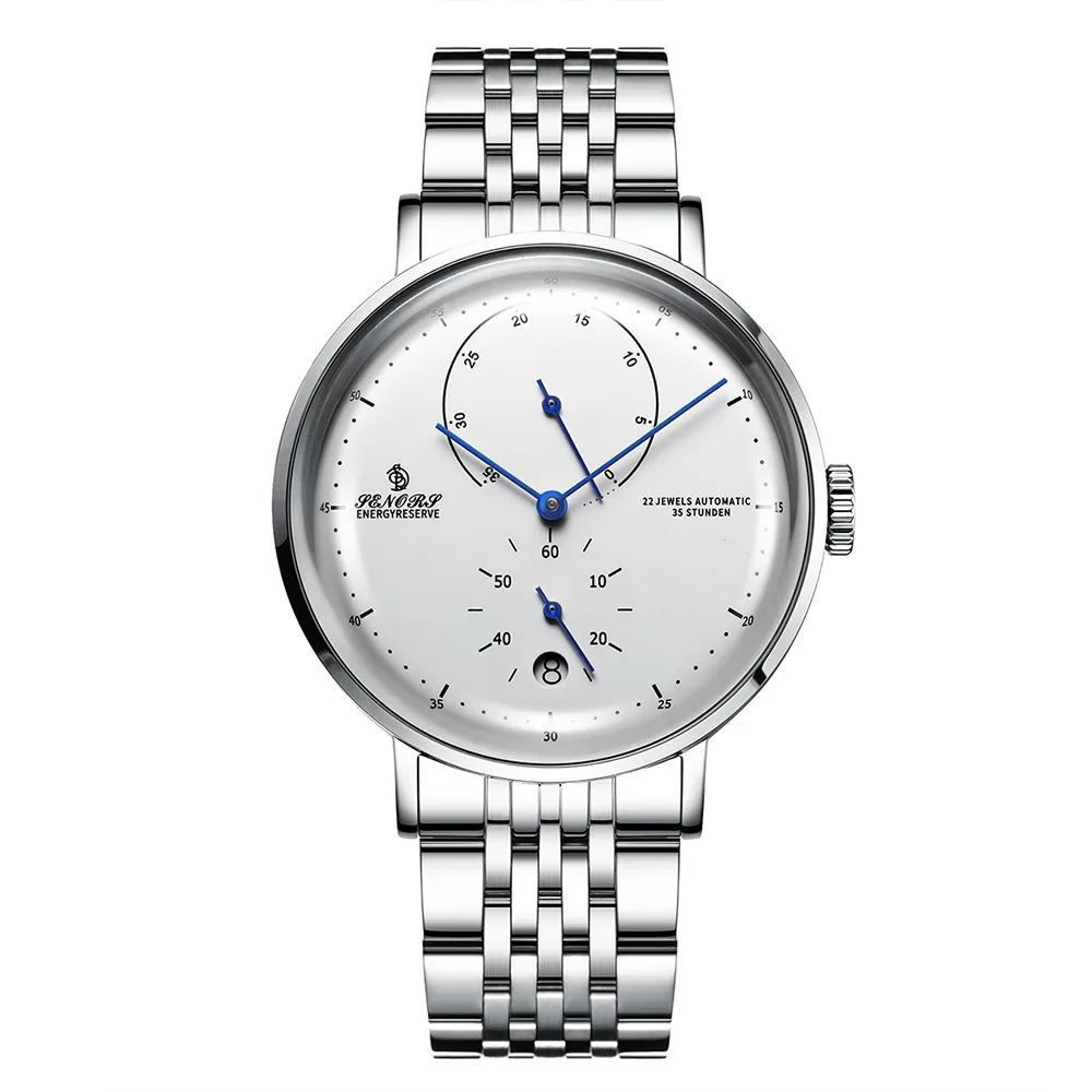Original Men's Automatic Mechanical Watch Power Reserve Display Stainless Steel Bracelet Sports Waterproof Male Wristwatch