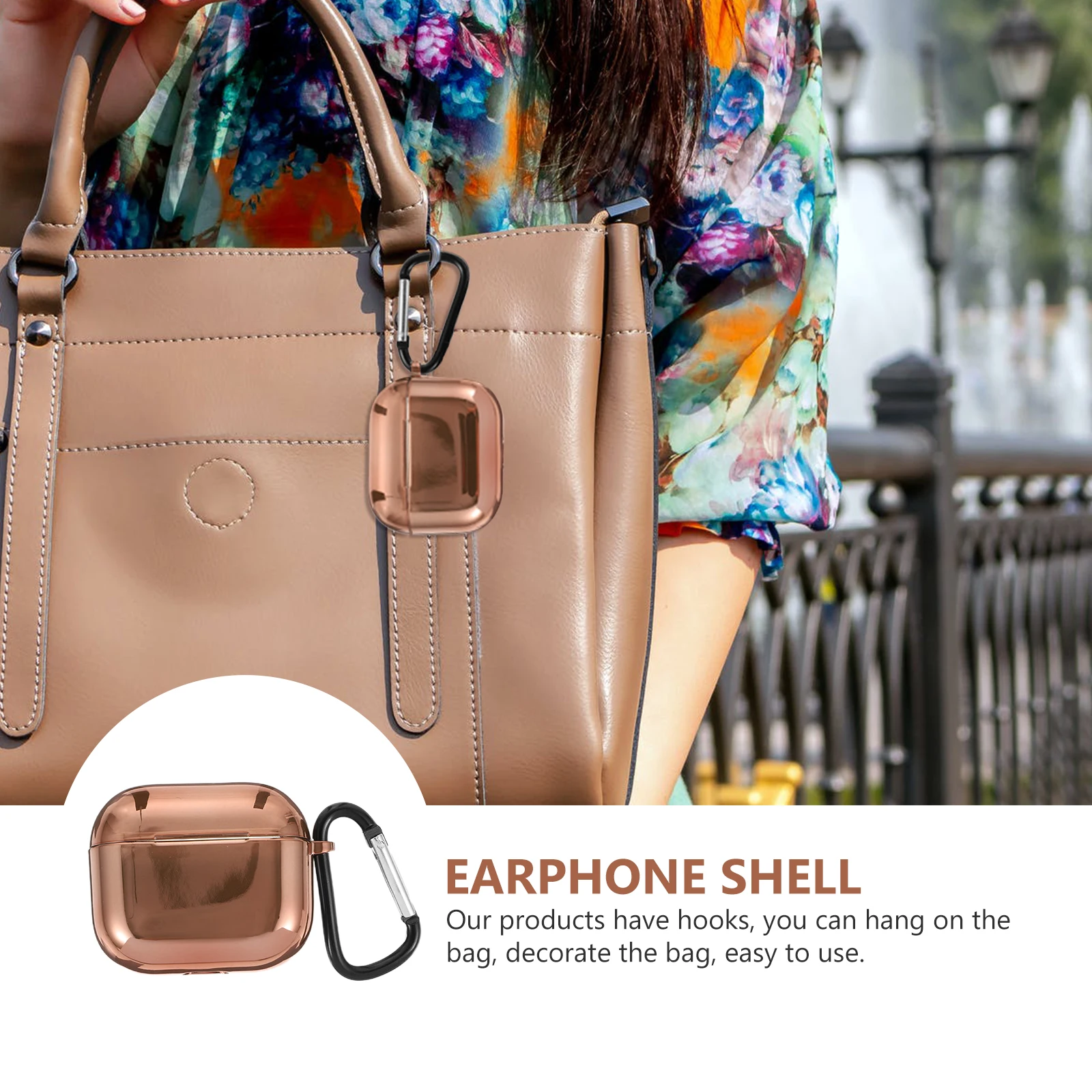 

Wireless Headphone Case Earphone Shell Protective Cover Portable TPU Dustproof Waterproof Travel Accessories Charging Hole