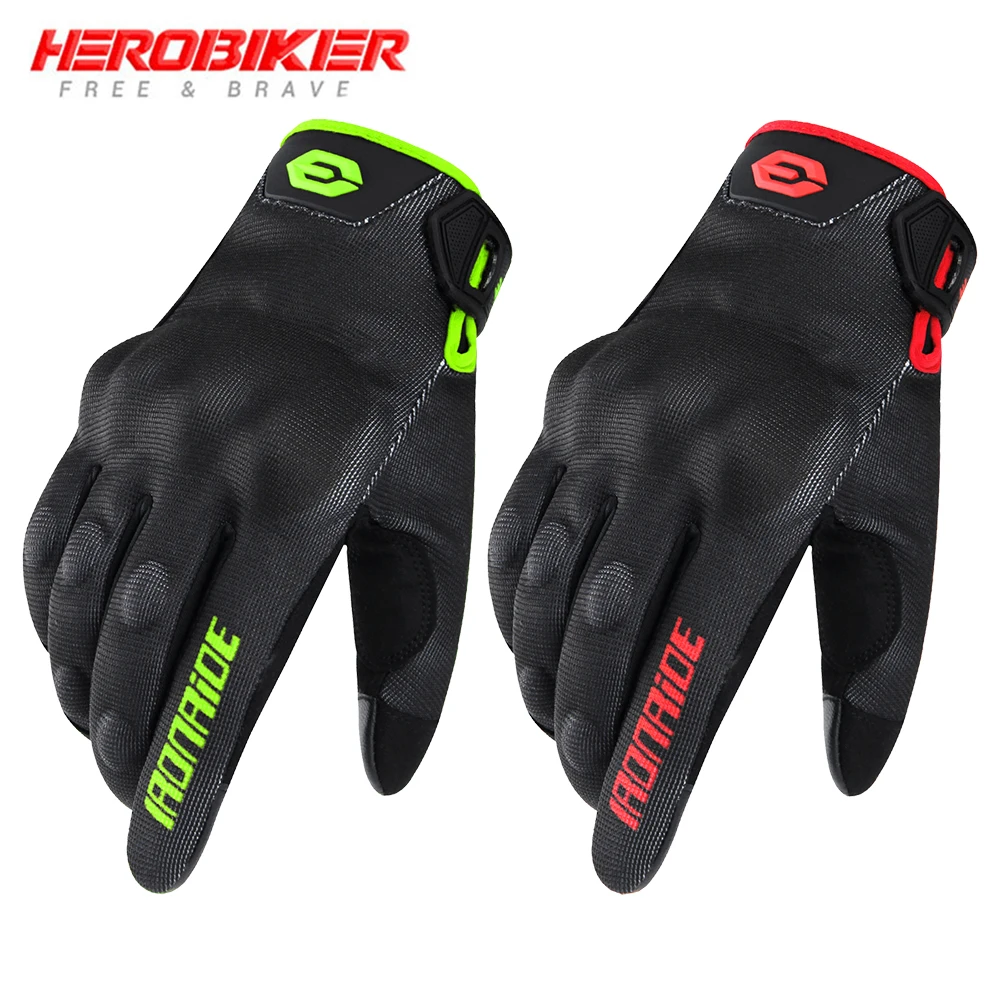 

Motorcycle Gloves For Summer Riding Breathable Built-in Anti Fall Protection Full Finger Touch Screen Rider Motorcycle Gloves
