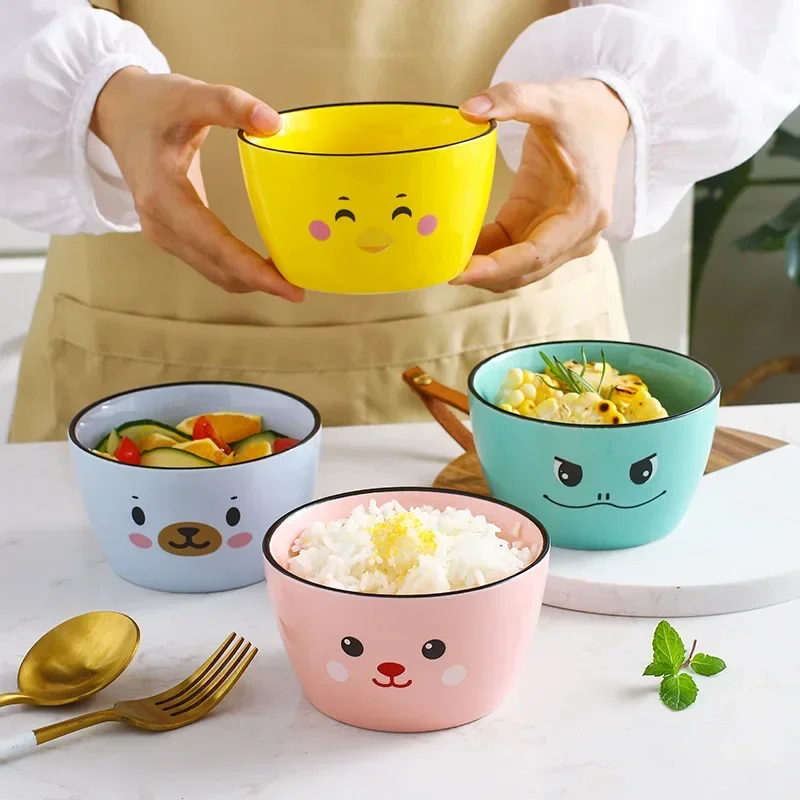 

Cartoon Children's Ceramic Bowl Cute Creative Home Tableware Fruit Salad Dessert Bowl High-temperature Firing Microwaveabl