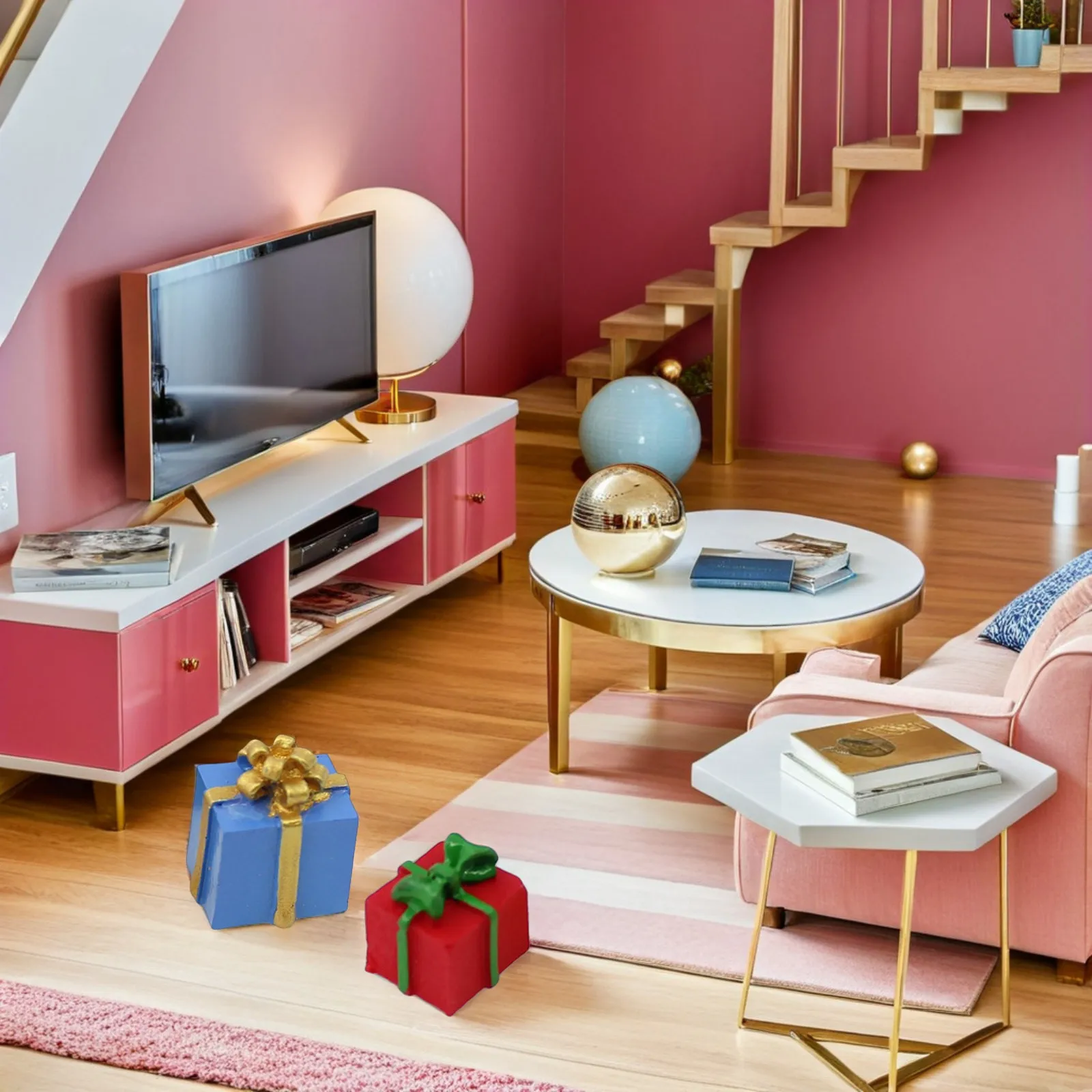 

40Pcs Resin Miniature Tiny Christmas Present Boxes for Crafting Tree Decorations Holiday Ornament Set Mini Resin Decor