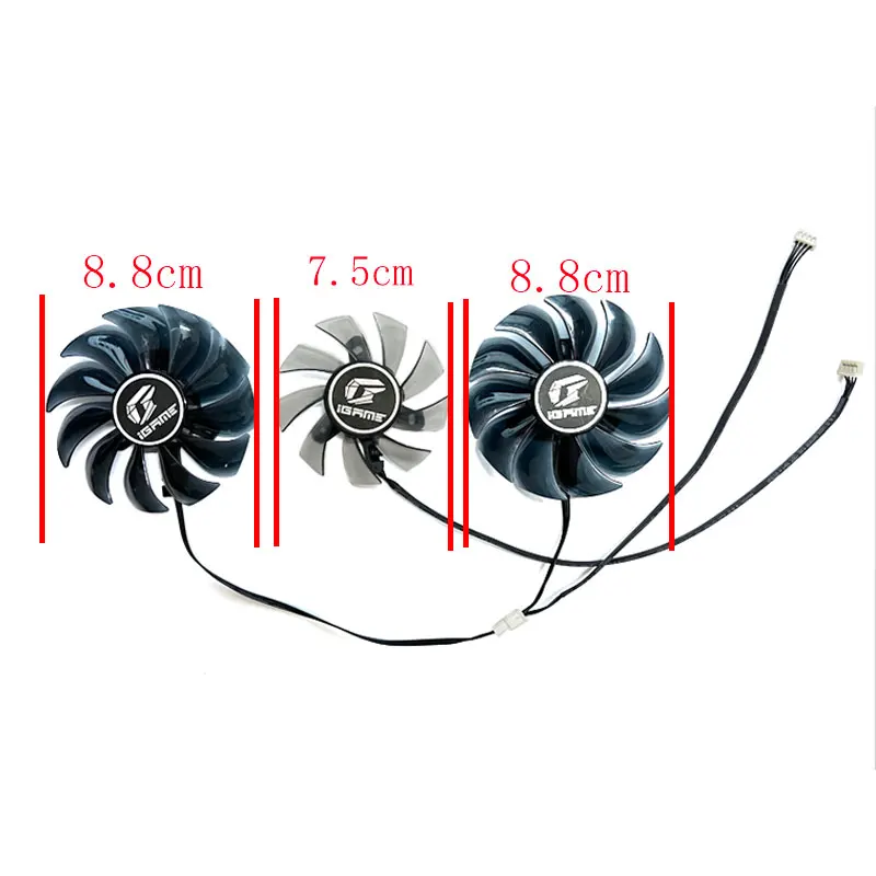 75MM 88MM Video Card DIY Fan For Colorful iGame GeForce RTX 2080 Ti 2080 2070 2060 GTX 1660 1660Ti T129215SU PVA080E12R GPU Fan