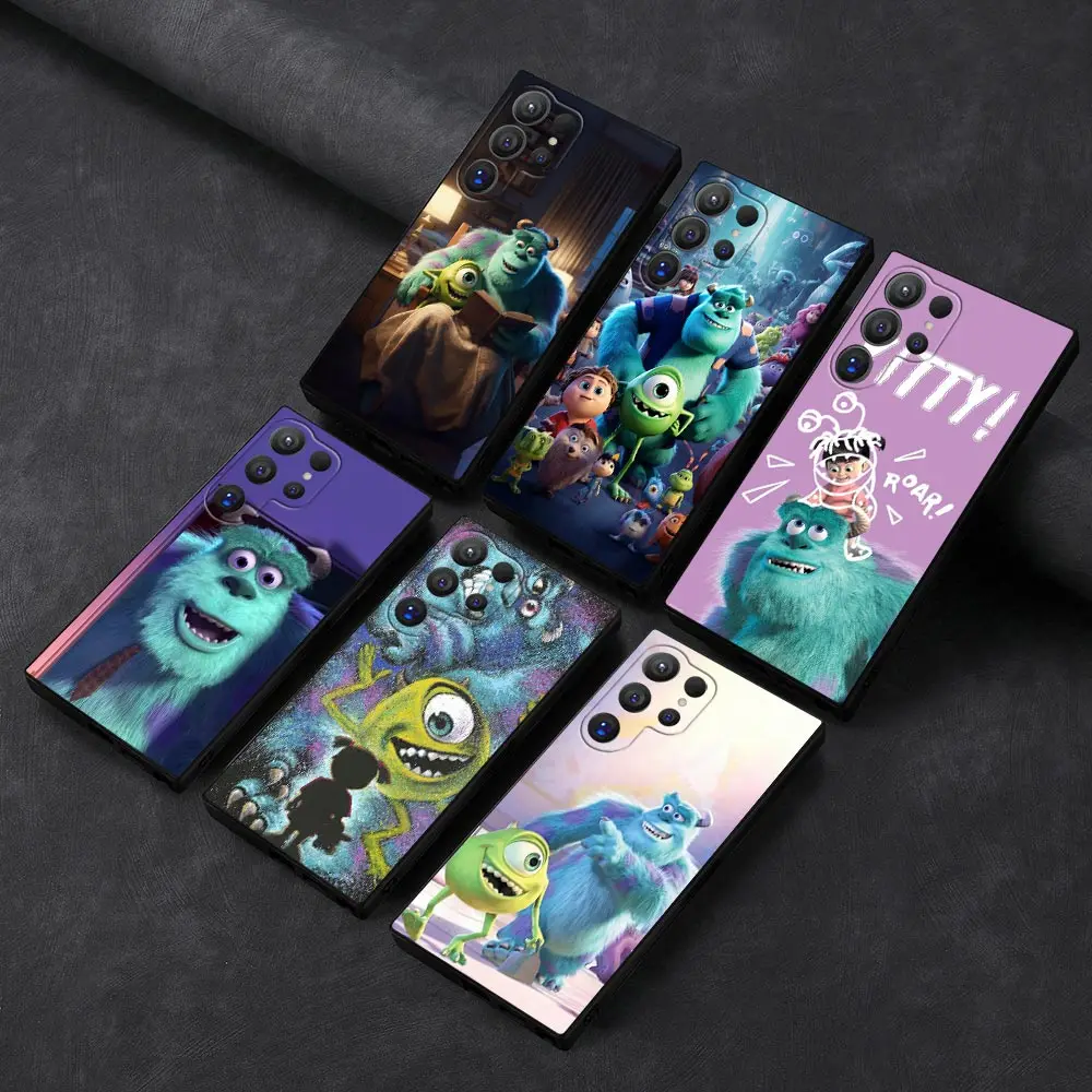 Disney Sullivan Monsters Inc Case For Samsung Galaxy S25 S24 Ultra S23 S22 S21 S20 Plus Fe S10 S9 S25 S24 Ultra Black Soft Cover