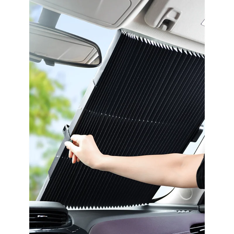 Auto Retractable Sun Screen Sunscreen Front Gear Car Sun Shield Summer Car Sun Shield Glass Insulation Utomobiles Accessories