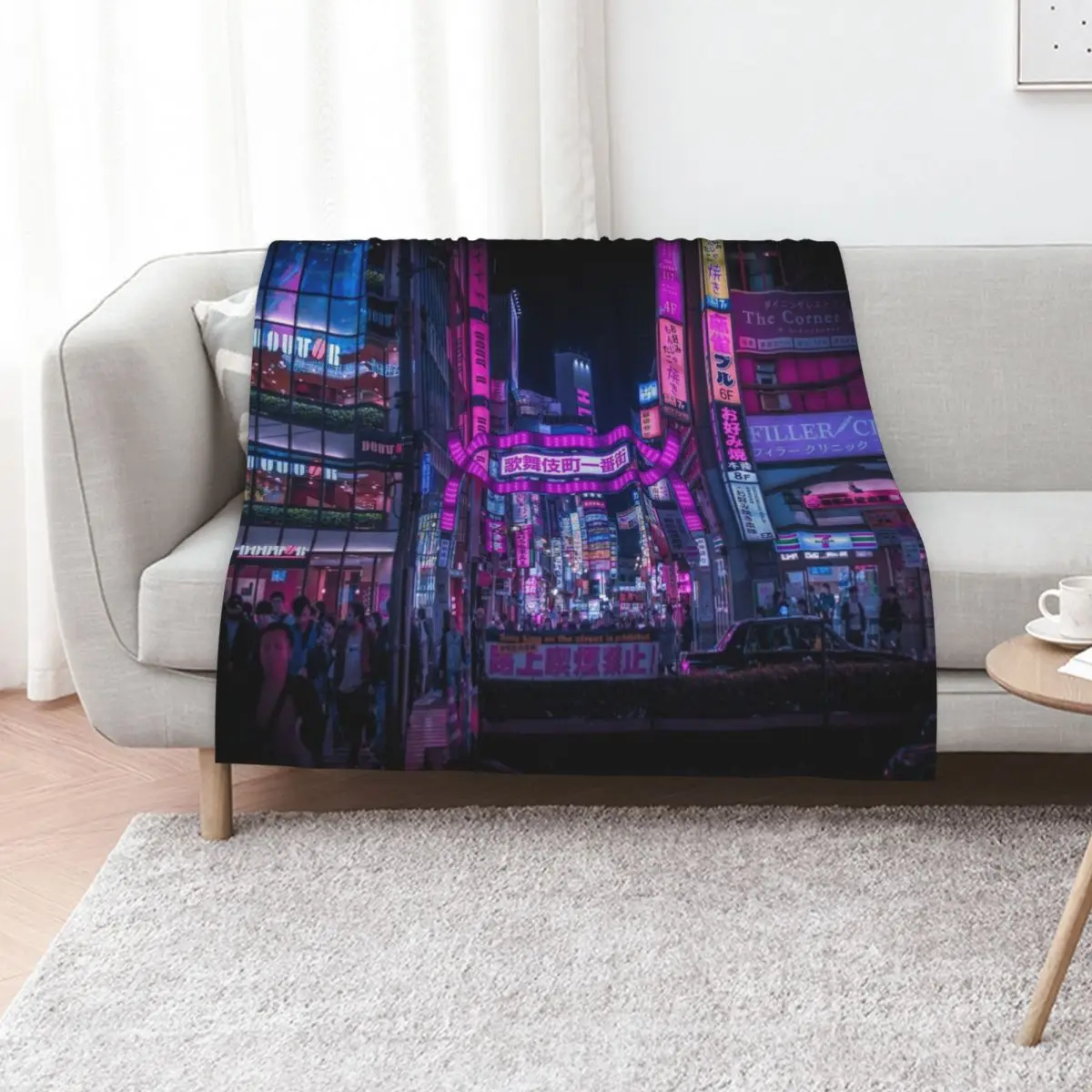

Kabukicho Gate, Shinjuku Throw Blanket Loose anime Bed Fashionable Hairys Blankets
