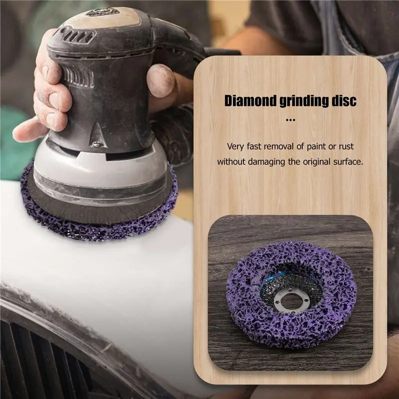 EYFL-5Pcs Durable Poly Strip Disc Wheel 100X16mm Wood Metal Paint Rust Removal Clean Abrasive Tools For Angle Grinder
