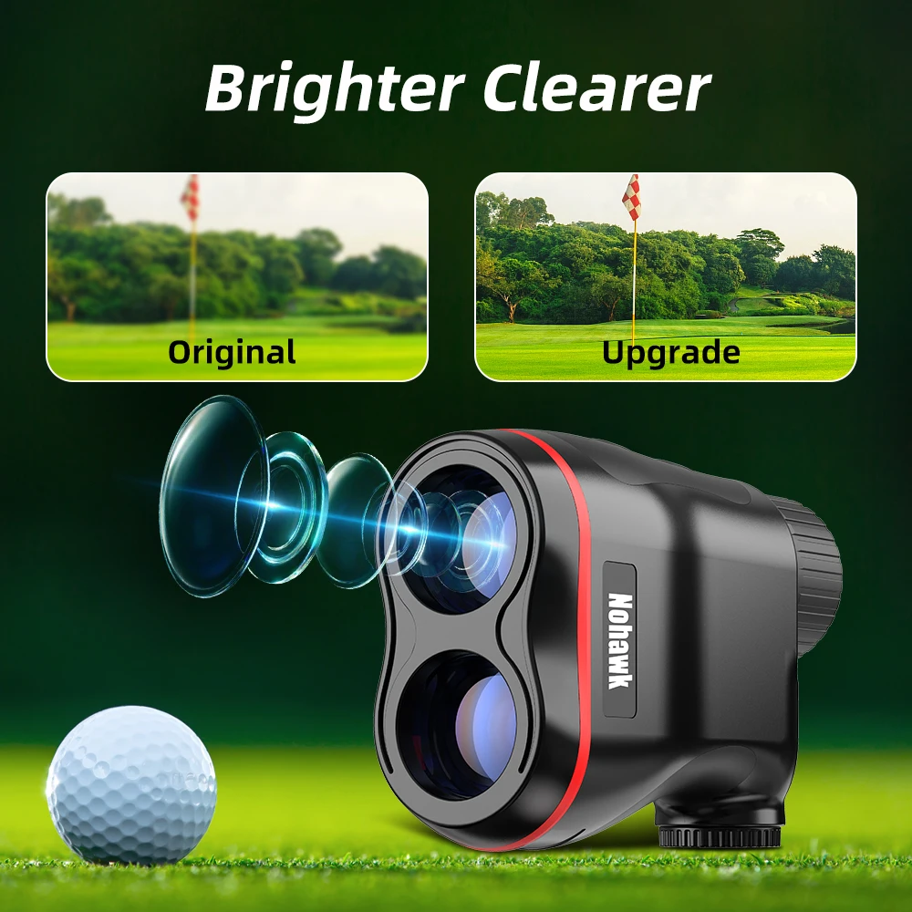 Nohawk 600/1000Yards HD Golf Laser Rangefinder with Slope Compensation and Flag Locking Vibration for Golf Tournament Legal