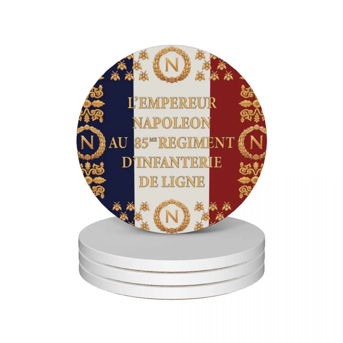 

Napoleonic French 85th regimental flag Ceramic Coasters (Set of 4) cup pads funny Coasters