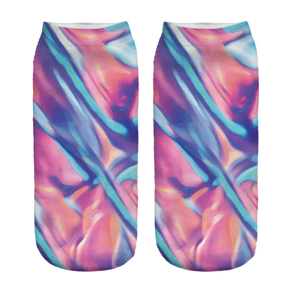

Short Socks Irregular Wave Printed 3D Unisex Cute Low Cut Ankle Socks 1Pair