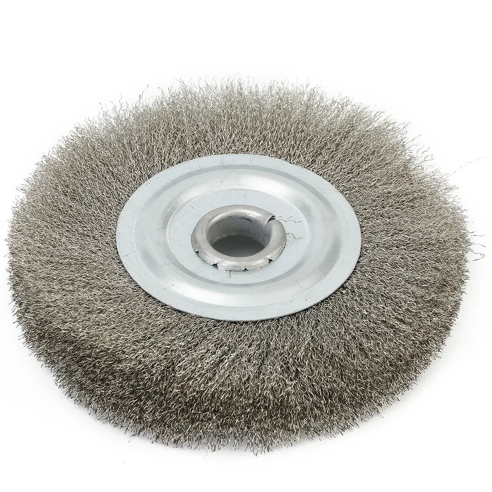 5inch Crimped Stainless Steel Wire Wheel Brush Bench Grinder Abrasive 16mm Hole For Deburring Removal Cleaning/polishing Tool