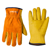 HITBOX Men Weeding Work Gloves Soft Cowhide Driver Hunting Driving Farm Garden Welding Security Protection Safety Mechanic Glove
