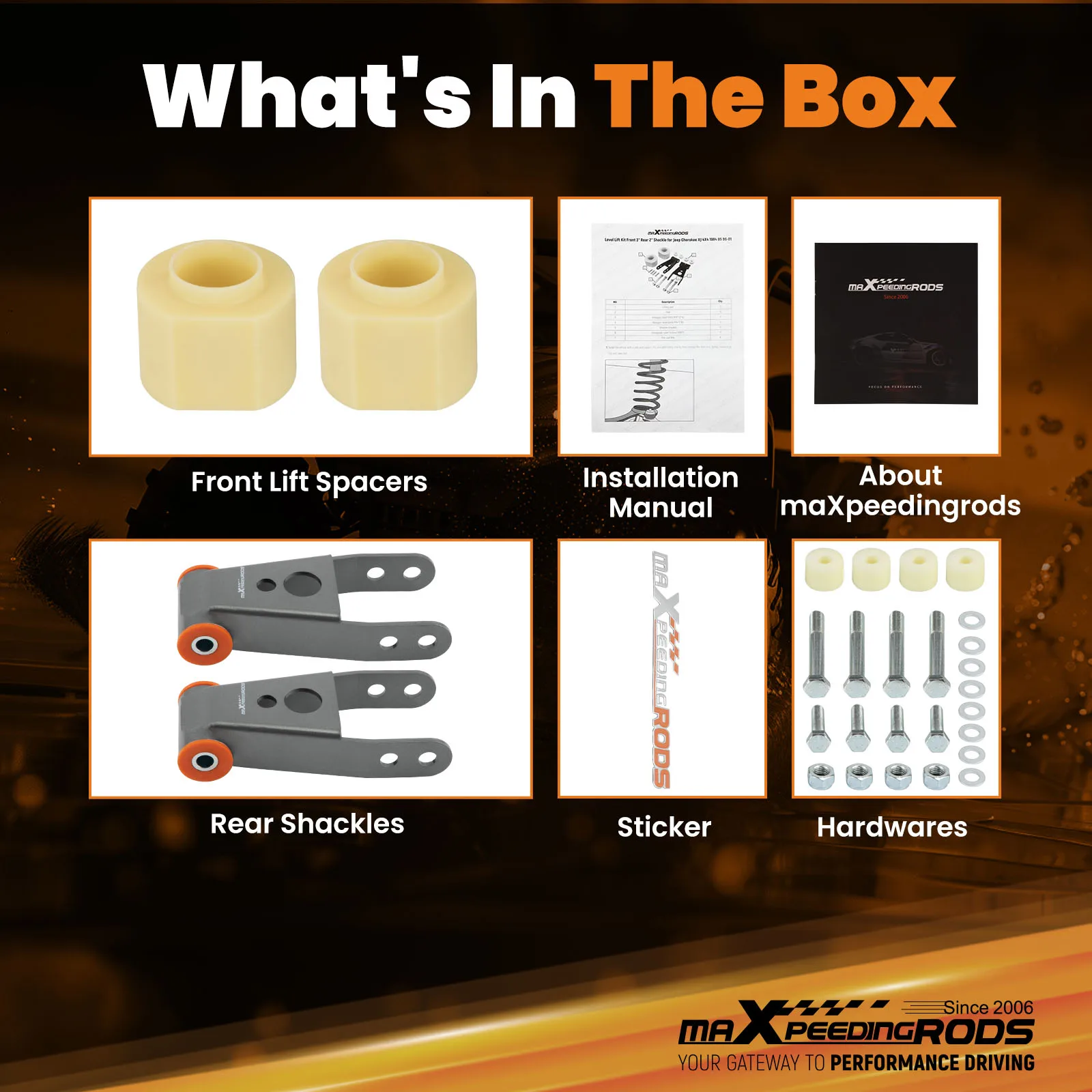 

Комплект проставок для лифта подвески (передние 3 дюйма + задние 2 дюйма) для Jeep Cherokee XJ 1984-2001 4WD 4X4