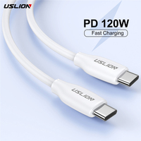 USLION PD 120W USB C to Type C Cable Fast Charging Cables For iphone Samsung s24 USB-C Quick Charger Cable Data Cord For Xiaomi