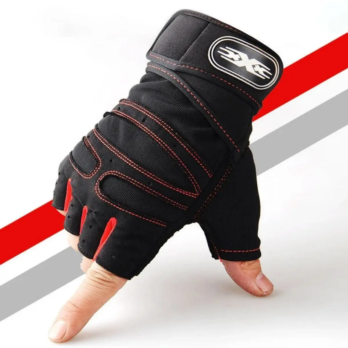 Gymhandschoenen voor heren Dames Fitness Gewichtheffen Polsband Handschoenen Body Building Training Sportoefening Fietshandschoen Schokbestendig