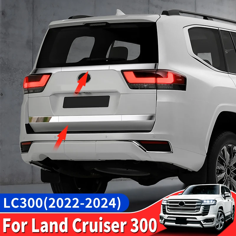 

For 2021-2024 2023 Toyota Land Cruiser 300 Stainless Steel Tailgate Decoration Strip LC300 Interior Upgrade Accessories Tuning