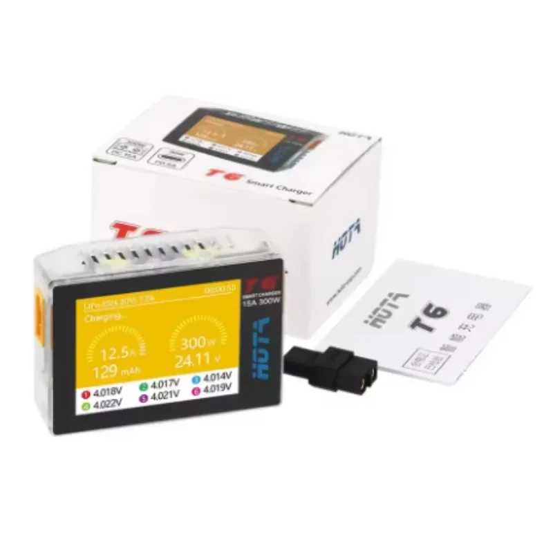 SmCp1pcs For T6 300W 15A Battery Charger LiHv Lipo NiMh Li-ion Ni-Cd Digital Charger 1-6S Lipo Balance Charger Discharger PD 90W