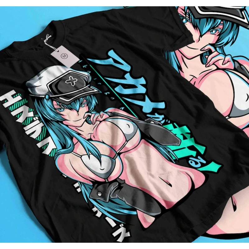 Akame Ga Kill! Camiseta Casual Oversize Unisex, Ropa Urbana de Moda, Algodón, Nuevo Modelo, Ropa con Personalidad, Camiseta Corta para Parejas, Suave
