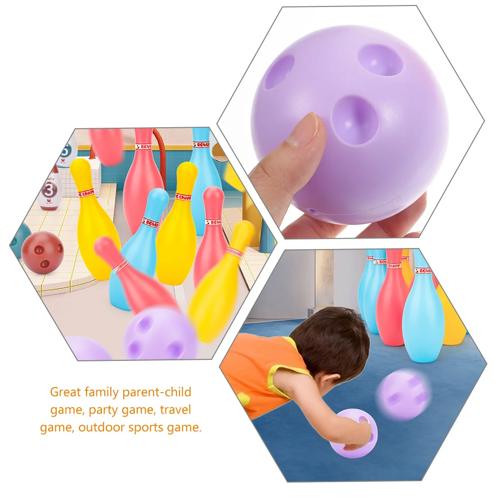 2 Sets Kids Bowling Set Safe Premium Plastic Fun Easy Setup Family Party Travel Outdoor Game Educational Toys Toddler