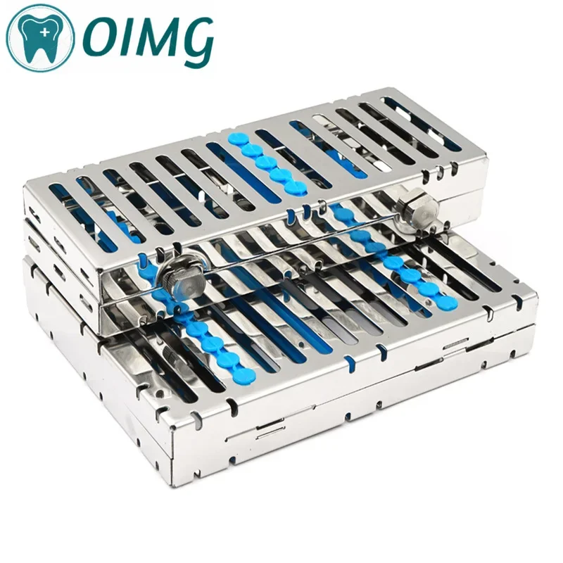 Dental Instrument Sterilization Box Stainless Steel Rack Surgical Autoclavable Dental Cassette File Burs Disinfection Tool