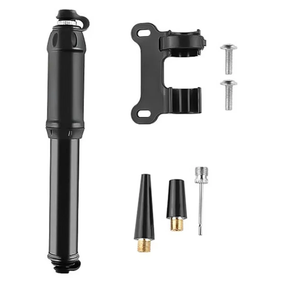 AA79 THE ~ منفاخ إطارات الدراجة الصغير المحمول، مضخة يدوية لدراجة الطريق والكرة، تتضمن دعامة تثبيت، ملحقات الدراجة #3