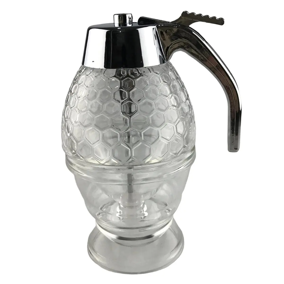 L70A Honey Jar Container Squeeze Bottle - Bee Drip Dispenser Kettle Storage Pot with Stand Holder