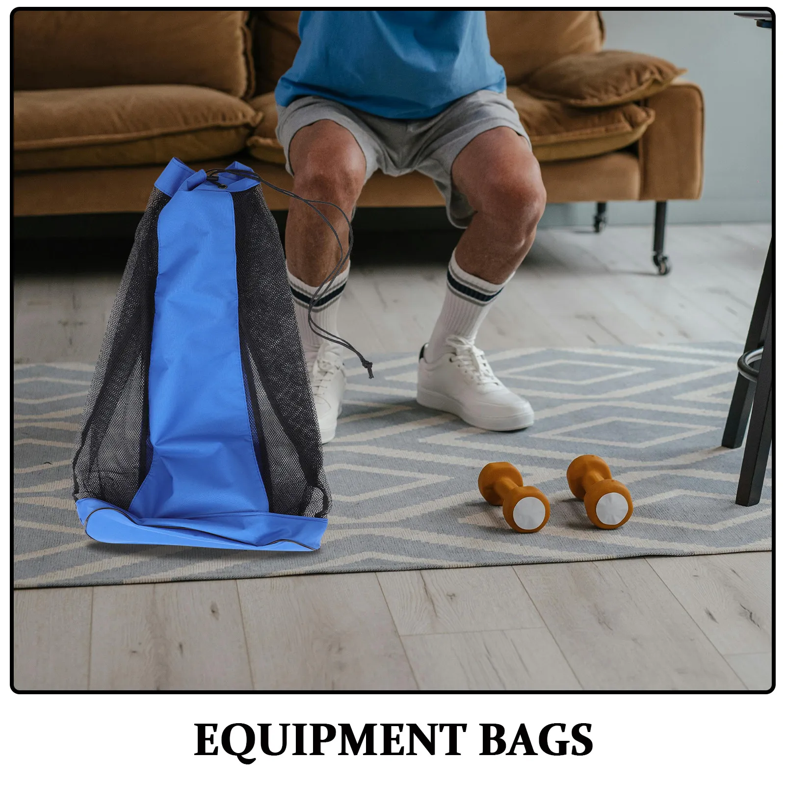 Foldable Drawstring Sports Bag 1 Count Large Capacity Gym Locker Room Essentials Carrier for Athletic Training Travel Storage