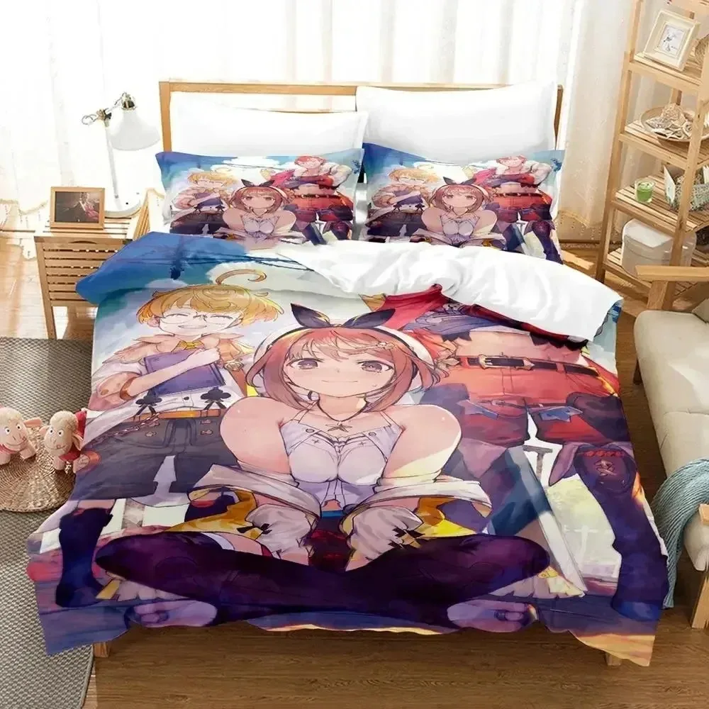 

Atelier Ryza Ever Darkness & the Secret Hide out 3D NEW Duvet Cover Pillowcase Bedding Set Adult Boy Girl Bedroom Single Double
