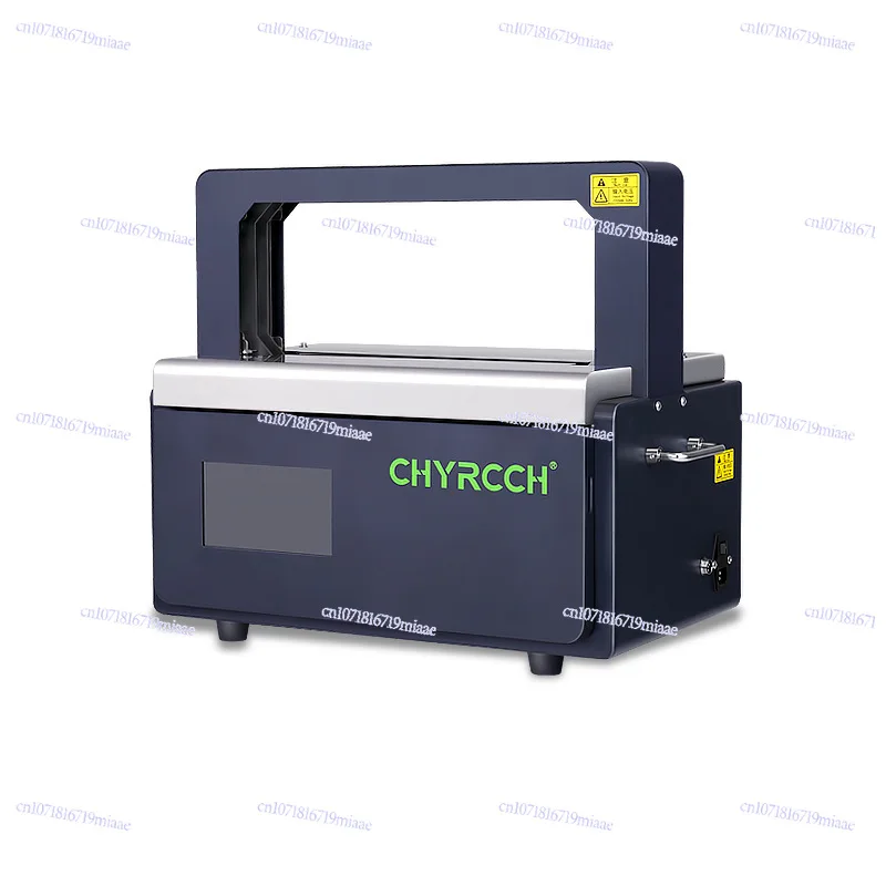 ماكينة ربط الحزام الأوتوماتيكية الصغيرة OPP شريط ورقي بدون صمغ بطاقة المكبس الساخن صندوق نفطة ذو منصة عالية ربط عمودي