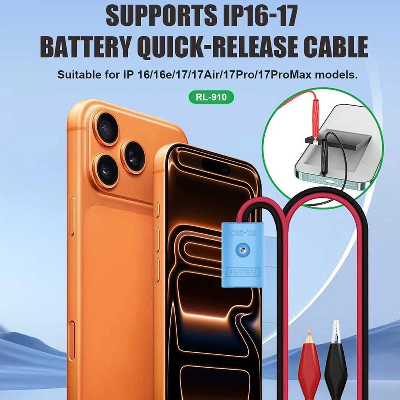 

RELIFE RL-910 Быстросъемный кабель для аккумулятора для интерфейса 16/16E 17/17PRO/17PM/17AIR Отделительная ремонтная линия для аккумулятора