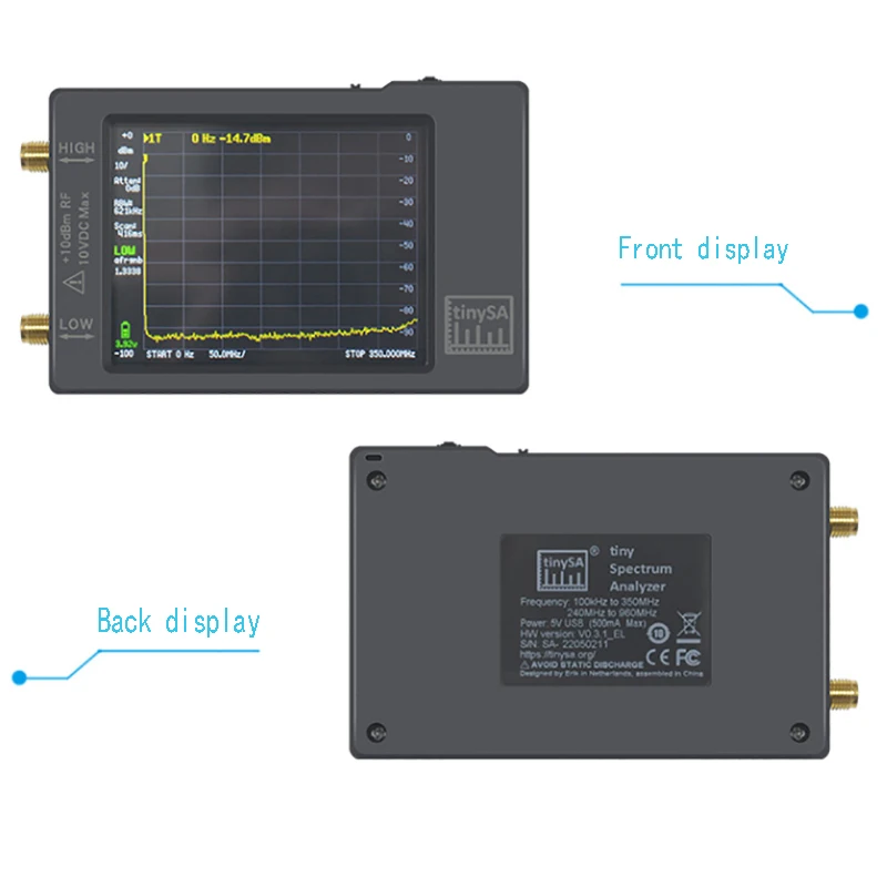 New hand-held portable spectrum analyzer 100KHz-960MHz spectrum instrument laboratory RF