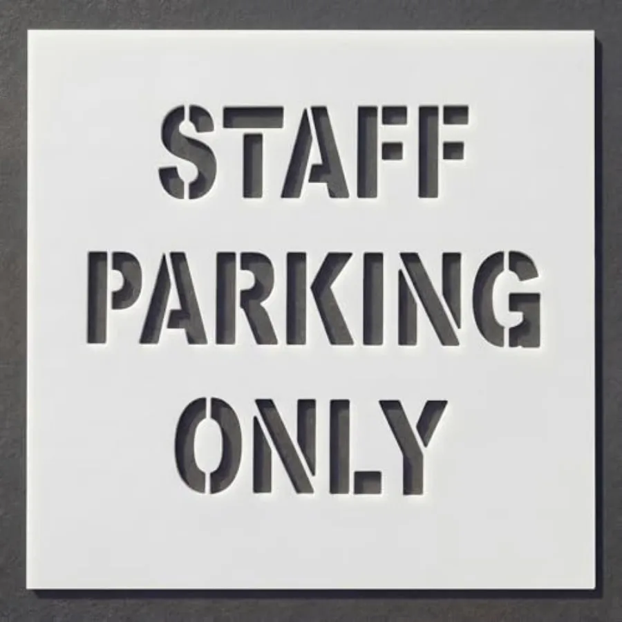 

Staff Parking Only Stencil for Parking Lot, 24x24 Inch Reusable HDPE Pavement Marking Template with 3.75" Letter Height, 78 Mil