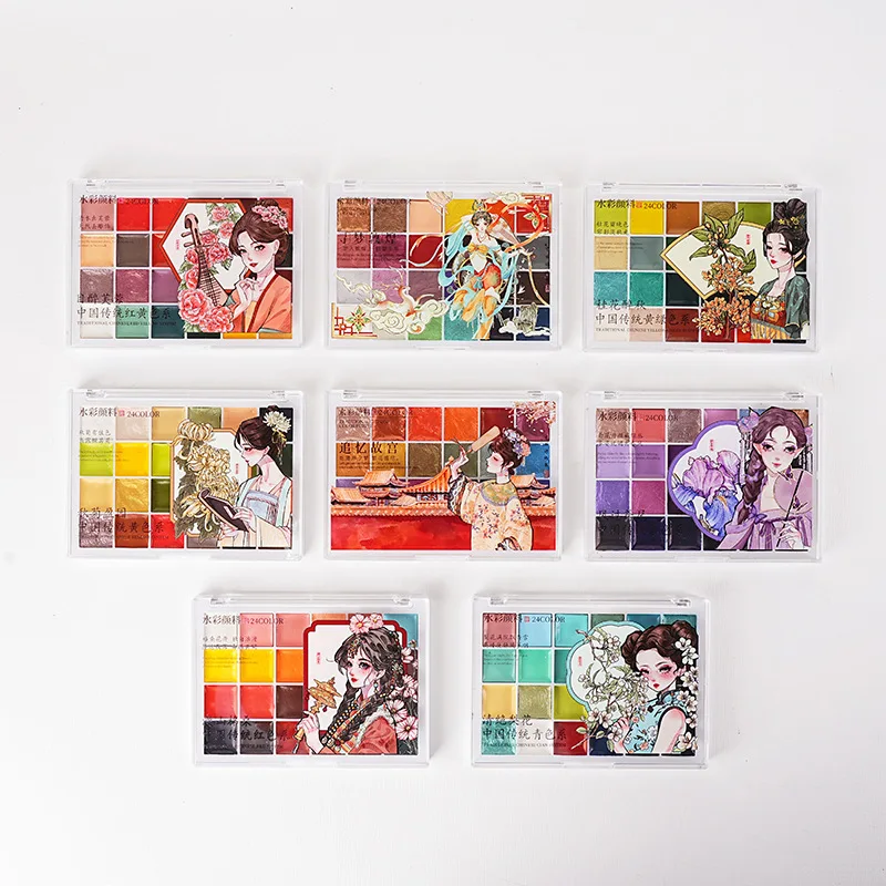 

Набор из 3-х упаковок 24-цветных твердых акварельных пигментов с хорошей водорастворимостью для художественной живописи, рисования на природе, иллюстраций, дизайна ногтей