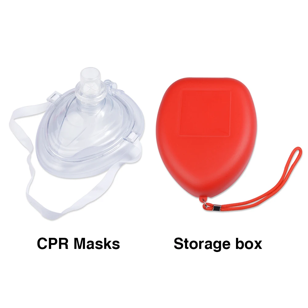 1-5PC Portable CPR Mask Artificial Respiration Rescue Device First Aid Kit Emergency One-Way Valve Breathing Mask Breath Trainer