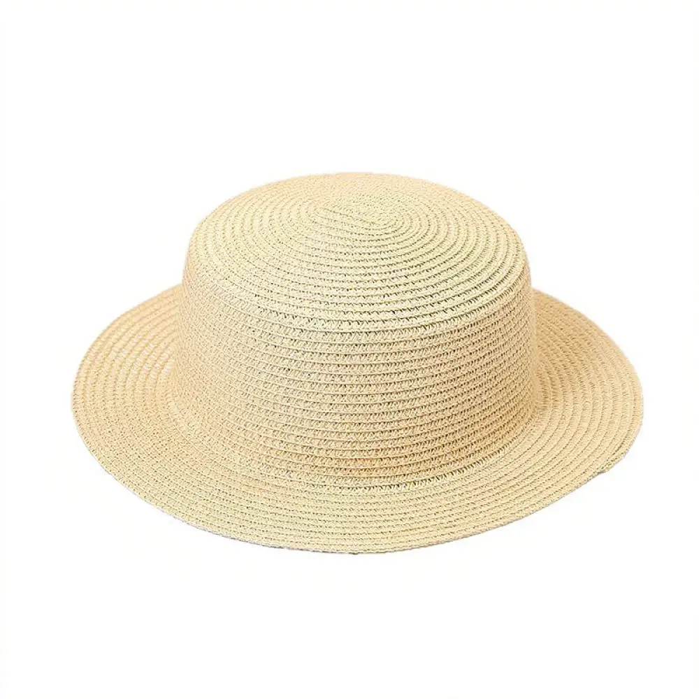 Handmade DIY Straw Hat Base Wide Brim Fedora For Summer Beach Sunshade Foldable Natural Style Crafting Cap