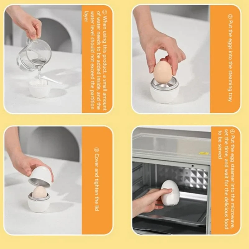 เครื่องต้มไข่ไมโครเวฟ, เครื่องต้มไข่ต้ม, หม้อหุงไข่ เครื่องทําไข่ต้มไมโครเวฟสําหรับหม้อหุงไข่ต้มนุ่มแข็ง