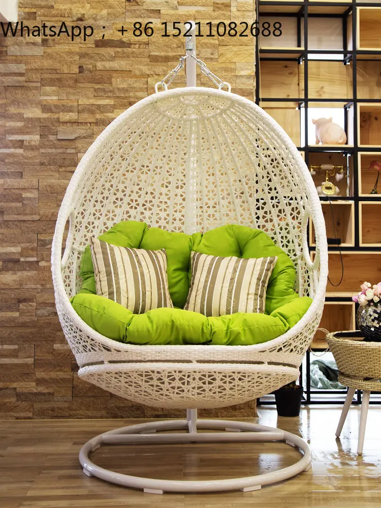 LLY Hanging Basket Rattan Chair Indoor Swing Double Household Balcony Lazy Internet celebrity Bird's Nest Hanging Chair