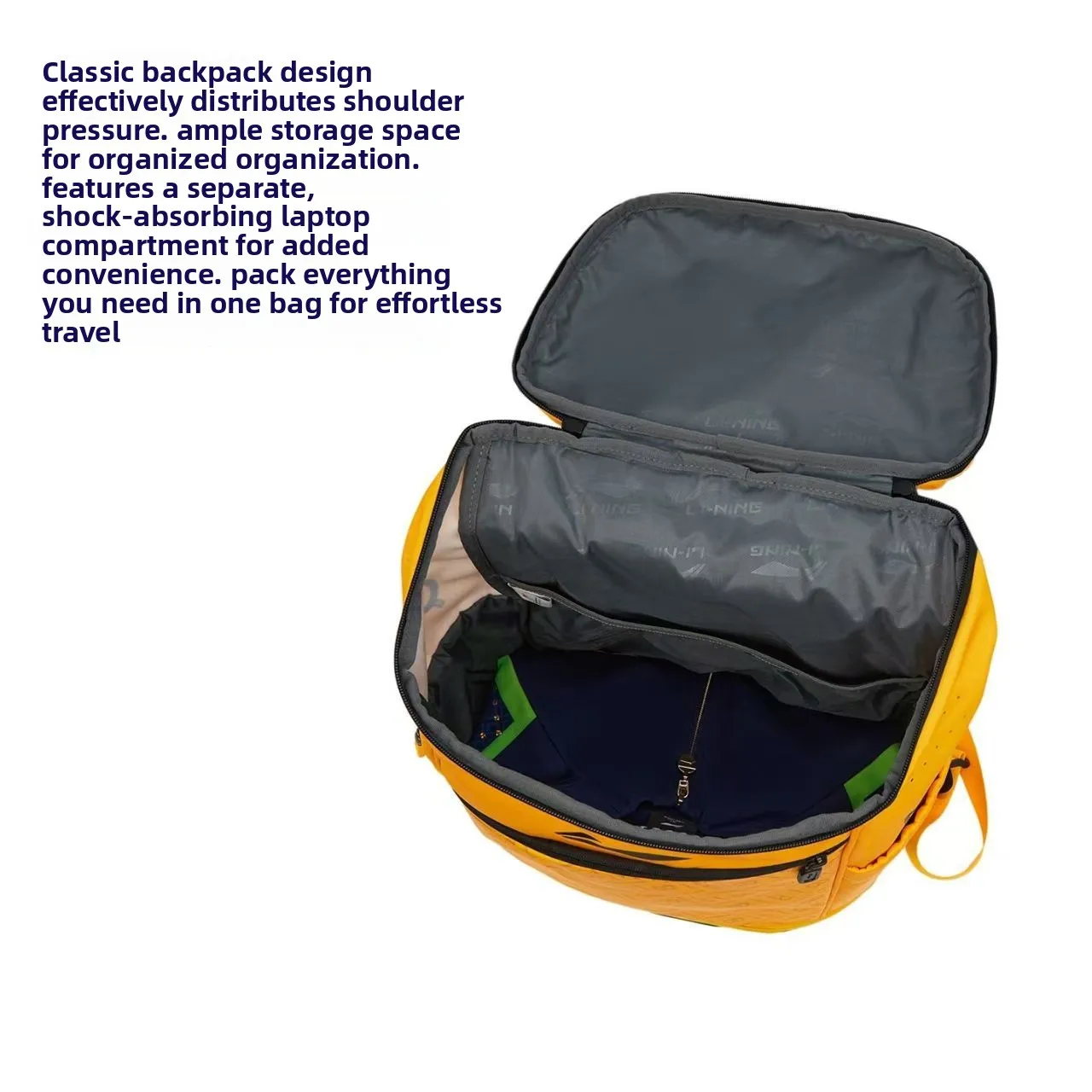 حقيبة ظهر رياضية لتنس الطاولة من Li-Ning، طراز المنتخب الوطني، حقيبة خفيفة الوزن للمشي لمسافات طويلة في الهواء الطلق، حقيبة ظهر ذات سعة كبيرة للركاب