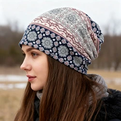 Autumn Winter Dual-use Women Hats For Ladies Skullies Beanies Classical Design Thin Girl Fashion Feminino Soft Scarf S12X08