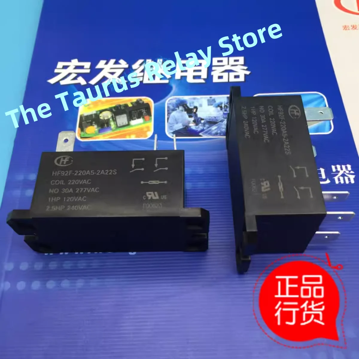 HF92F-220A5-2A22S 220VAC two sets normally open 6-pin quick connect 30A Hongfa relay HF