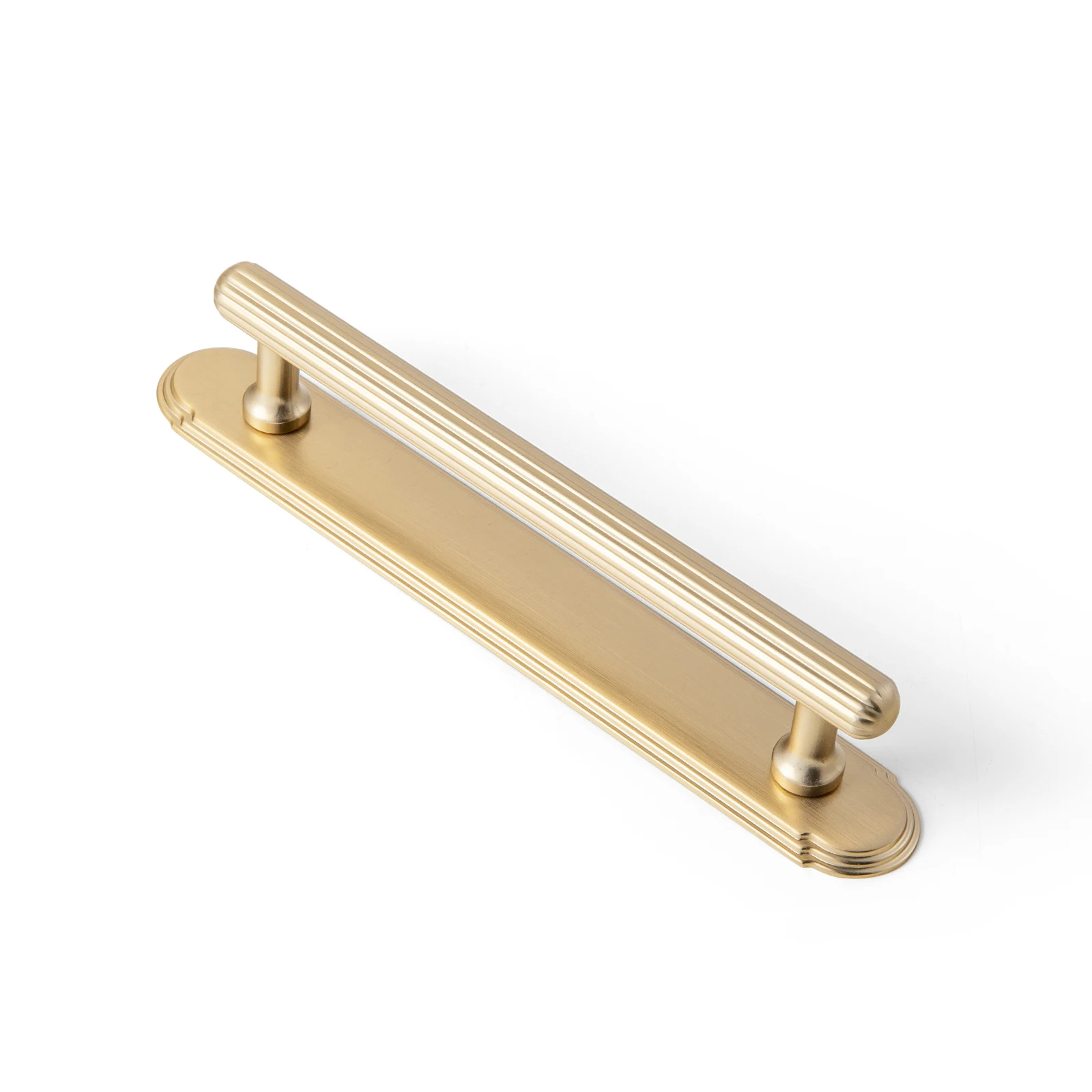 Goo-Ki 2 Pack Antique Brass Cabinet Pulls with Glassic Stepped Backplate, Solid Zinc Alloy Kitchen Hardware for Cupboard and Dresser，5 Inch Center to Center