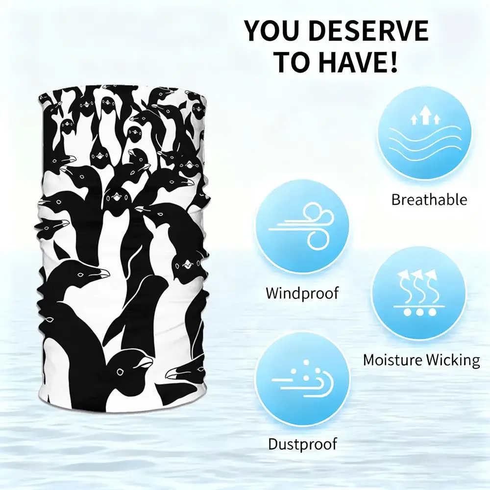 Pinguin 3D-gedruckter Halstuch, Tarnmuster, Jagd-Gesichtsmaske, modisch, multifunktional, Sonnenschutz, Radfahren, Kopfbedeckung