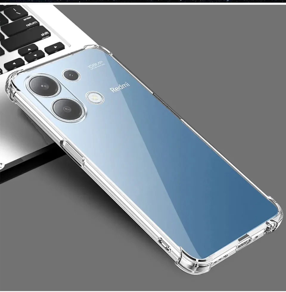 Soft Clear Case For Xiaomi Redmi Note 13 4G airbag anti drop Phone shell Note 13 Pro Silicone protect Phone Case Cover 6.67\'\'