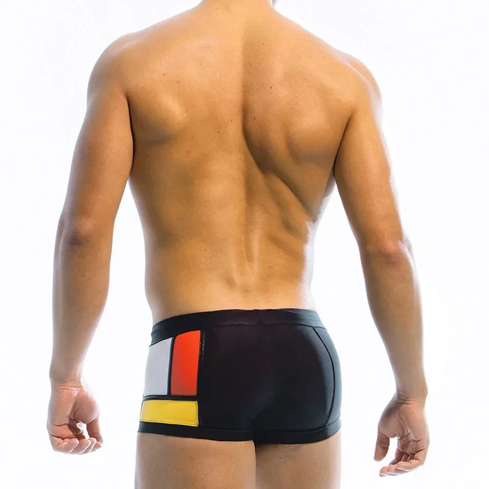Costumi da bagno da uomo slip da bagno Boxer costumi da bagno maschili Color Block pantaloncini da Surf tronchi gamba quadrata costumi da bagno Boardshorts mutande