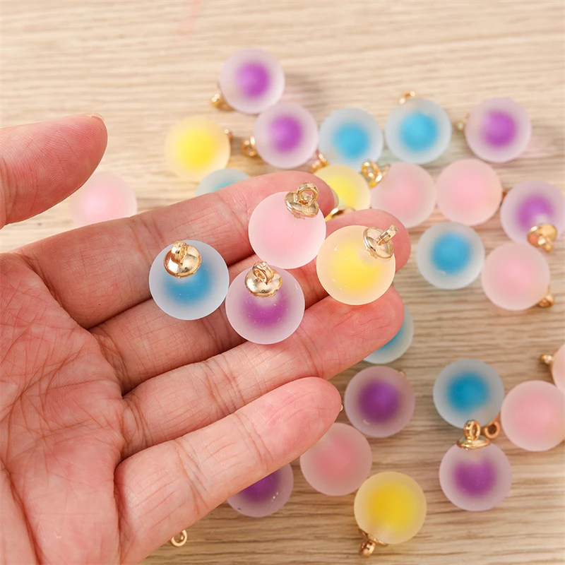 10 Stück 16x20mm Niedliche Harz-Rundkugel-Anhänger für Schmuckherstellung, Ohrhänger, Halsketten, Armbänder, Accessoires, DIY-Geschenke – Detail 3