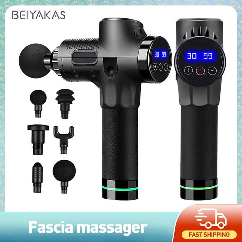 

Electric Massage Gun LCD Display 30-speed Deep Tissue Percussion Muscle Massager To Relieve Pain Relax and Shape Fascia Gun