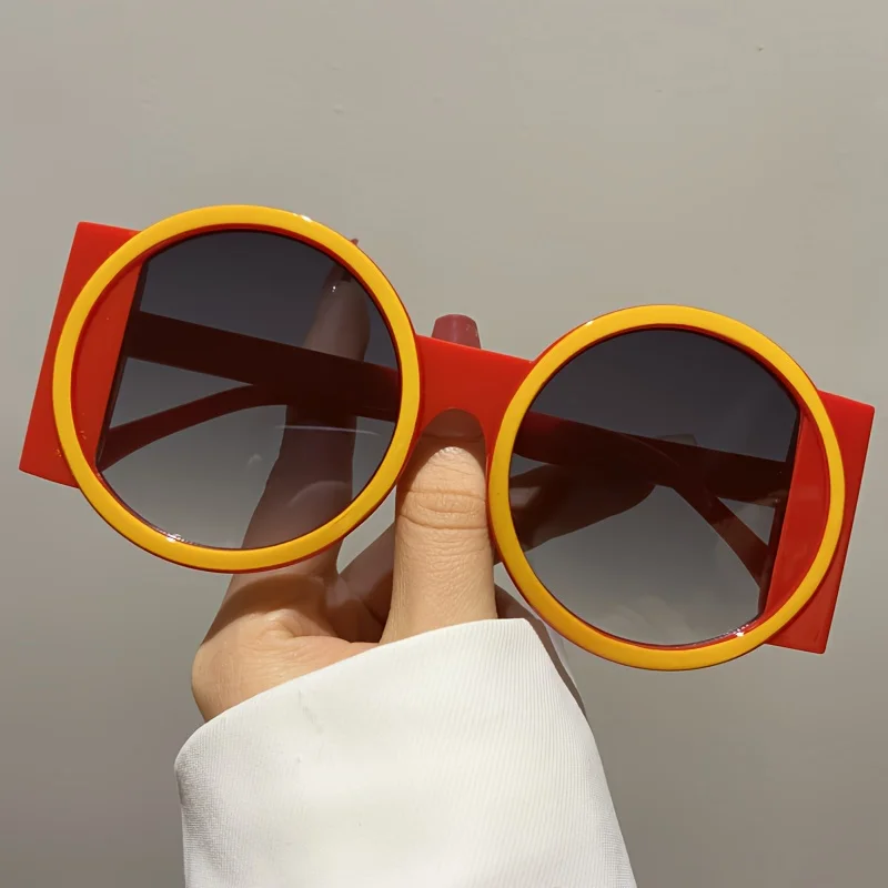 New women's men's fashion round frame glasses, personalized trend versatile fashion casual glasses