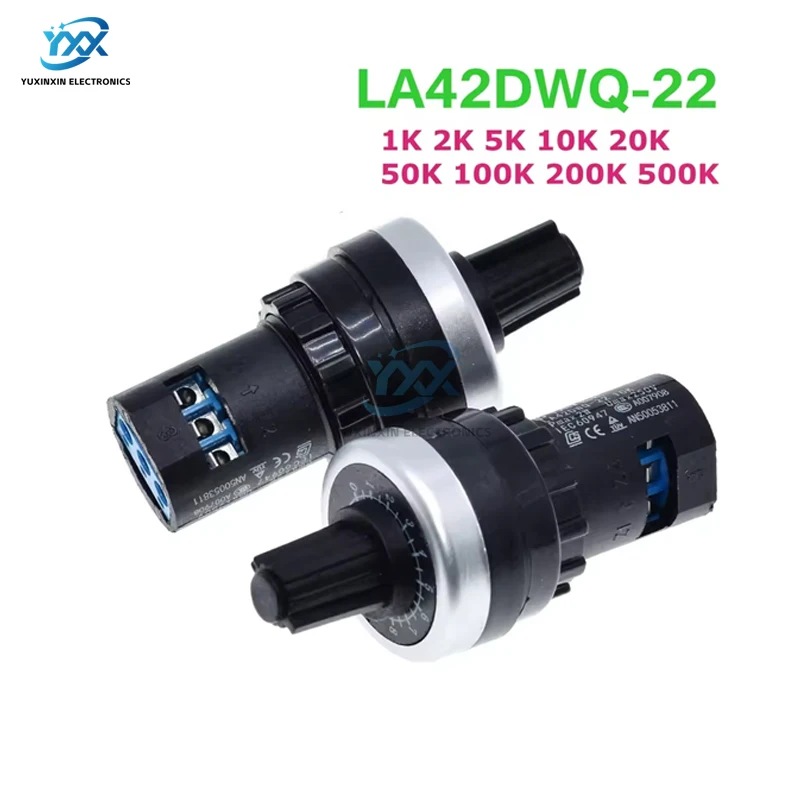 1PCS LA42DWQ-22 Rotary Potentiometer 22mm Diameter Pots Converter Governor Inverter Resistance Switch 1K 2K 5K 10K 20K 50K 100K