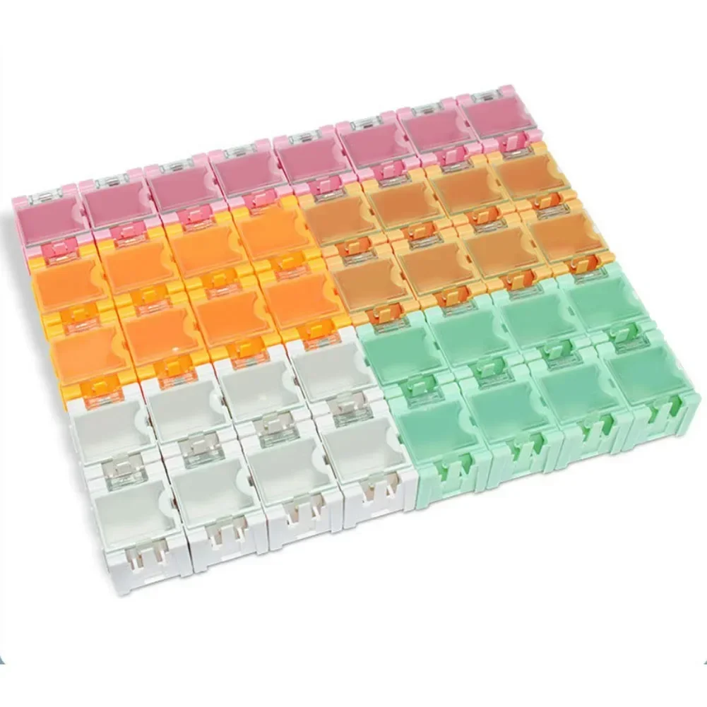 10pcs Electronic Component Container Cases Mini Storage Boxes Kit Plastic Mini  Tool Box 31.5x21.5x25mm