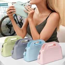 Borsa in Silicone borsa per cosmetici da donna borsa per cosmetici con cerniera in Silicone borsa per cosmetici da viaggio per Organizer per pennelli per trucco da donna